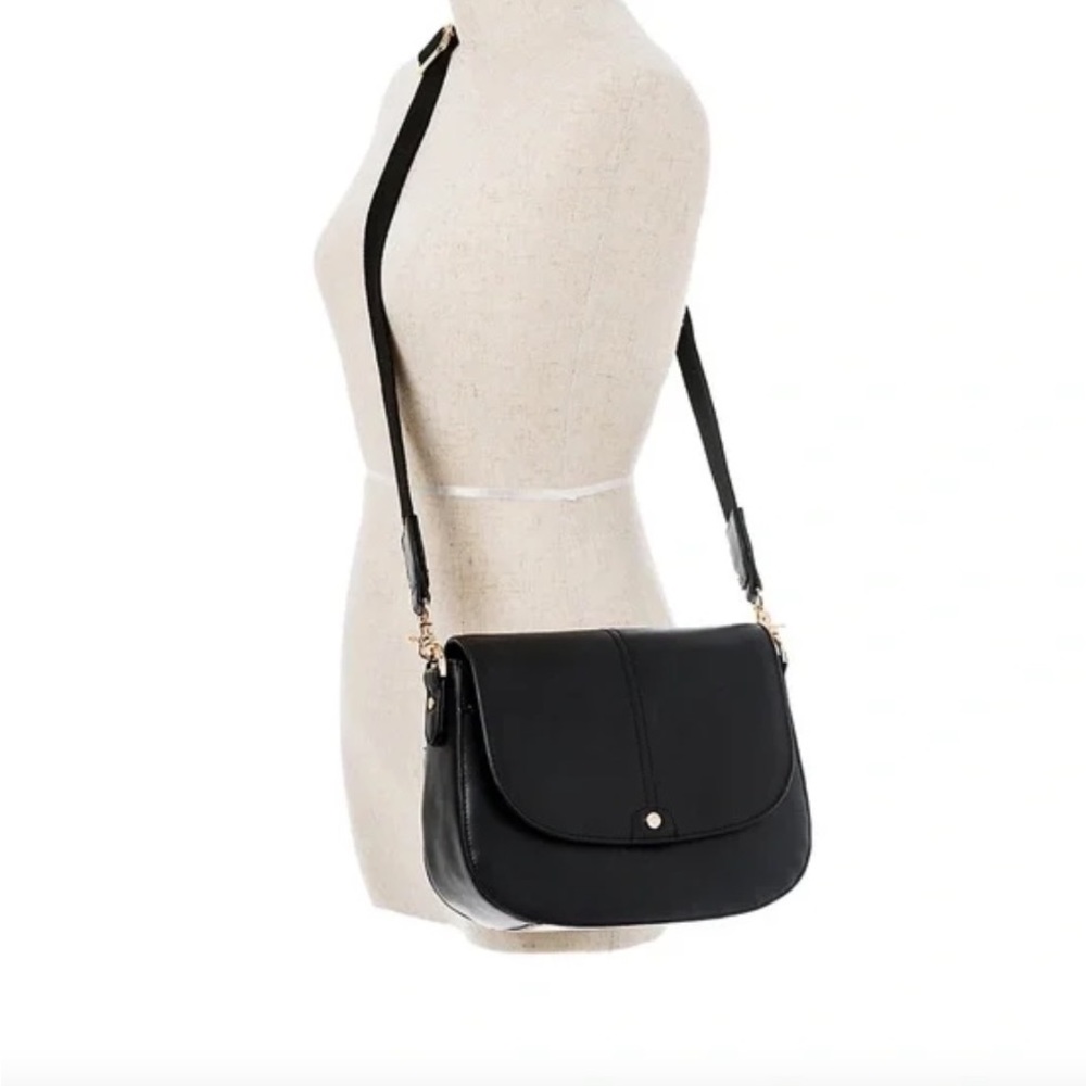 Spartina 449 Black Middleton Saddle Crossbody Bag